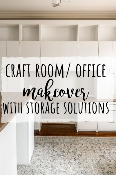 Work From Home Office And Craft Room, Office/storage Room, Easy Office Shelving, Craftroom Organizing Ideas Ikea, Craft Room With Cabinets, Bonus Room Craft Room Ideas, Home Office Ideas With Storage, Home Business Room Ideas, One Wall Office Space