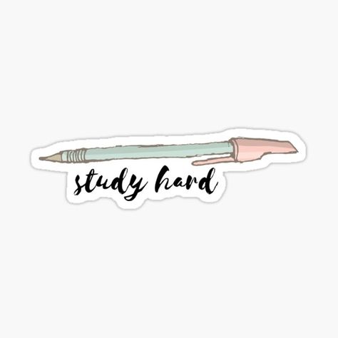 Study Hard Gifts & Merchandise | Redbubble Study Stickers Aesthetic, Study Motivation Stickers, Cute Study Stickers, Studying Stickers, Running Stickers, Study Stickers, Ipad Homescreen, Pink Stickers, Work Stickers