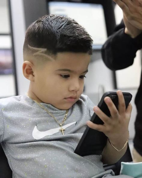 Kids Haircut Styles, Kid Boy Haircuts, Boys Haircuts With Designs, Hair Designs For Boys, Stylish Boy Haircuts, Boys Fade Haircut, Kids Hairstyles Boys
