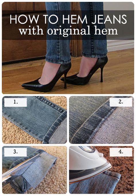 Complete Guest on How to Hem Jeans with original hem - Yes Missy Hem Jeans With Original Hem, Hemming Jeans, Jeans Tutorial, Diy Crafts Knitting, Original Hem, Blouses Vintage, Baby Booties Knitting Pattern, Sewing Alterations, Crochet Hat For Women