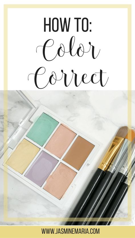 HOW TO: Color Correct Nyx Color Corrector Palette, Color Corrector Guide, Nyx Color Corrector, Purple Undereye, Purple Concealer, Color Correcting Guide, Best Color Corrector, Green Color Corrector, Makeup Color Corrector