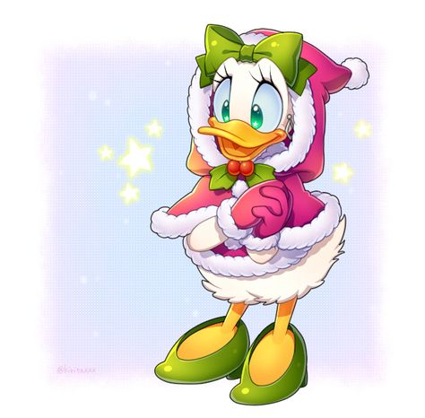 Natal, Daisy Duck Christmas, Minnie Mouse And Daisy Duck, Duck Christmas, Disney Female Characters, Kalle Anka, Donald And Daisy Duck, Retro Disney, Disney Duck