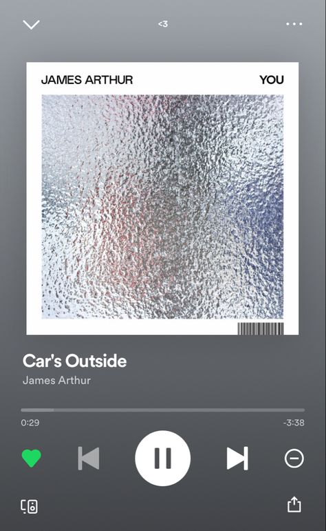 Cars Outside Song, James Arthur Songs, Outside Song, Spotify Car, Cars Outside, Lagu Spotify, Spotify Screenshot, Heaven Song, Song Spotify