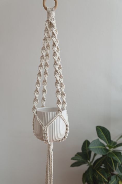 Macrame Plant Hanging, Diy Macrame Plant Hanger Easy, Diy Macrame Plant Hanger Pattern, Crochet Plant Hanger, Macrame Plant Hanger Tutorial, Plant Hanging, Macrame Plant Hanger Patterns, Makramee Diy, Macrame Knots Pattern