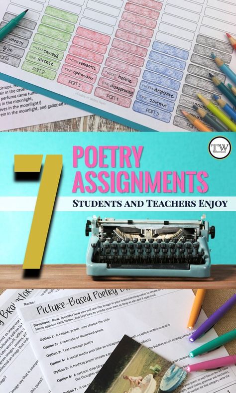 Poetry Activities Middle, Middle School Poetry, School Poetry, Poetry English, Poetry Activities, School Middle School, Poetry Unit, Teaching Poetry, Secondary Teacher