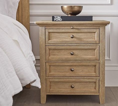 Hudson Bedroom Collection | Bedroom Furniture | Pottery Barn Mahogany Bedroom Furniture, Mahogany Bedroom, Meranti Wood, Metal Nightstand, Small Nightstand, Shaker Furniture, Iron Hardware, Bedroom Refresh, Drawer Box