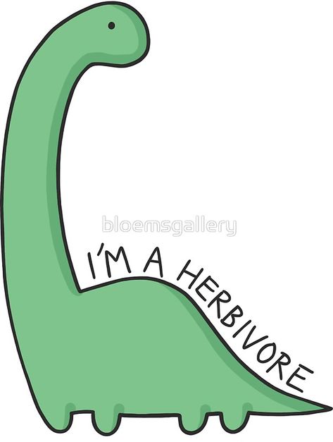 'I'm a Herbivore' Dinosaur Illustration Croquis, Dino Rawr, Vegan Tattoos, Hydro Stickers, Dinosaur Stamps, Cute Monsters Drawings, Dinosaur Tattoos, Pink Jeep, Dinosaur Wallpaper