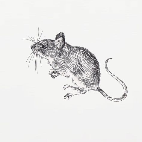 Patchwork, Mouse Ink Drawing, Mouse Illustration Cute, Mouse Tattoo Design, Mice Drawing, Mice Illustration, Drawing Mouse, Rat Illustration, Rat Drawing