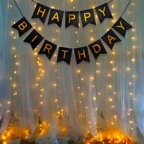 PRICES MAY VARY. HAVE A BLAST! Celebrate your special day with our exclusive Happy Birthday decoration Combo! This is a perfect set to create space for memories that will last forever. You can click beautiful pictures, create the perfect backdrop for celebration. This combo includes Birthday Decoration Lights, birthday decorations banner. You can create different and beautiful setups with this combo outdoor. The Black and Gold Birthday Party Decorations Backdrop kit can be reused for multiple di Husband Birthday Decorations, Birthday Backdrop Decorations, Birthday Decoration Items, Birthday Wall Decoration, Black Happy Birthday, Decorations Items, Happy Birthday Decoration, Surprise Birthday Decorations, Birthday Decorations At Home