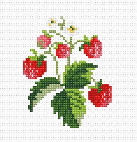 Strawberries B015L Counted Cross-Stitch Kit By Luca-S | Michaels® Cross Stitch Fruit, Tapestry Crochet Patterns, Small Cross Stitch, Cross Stitch Patterns Flowers, Cute Cross Stitch, Floral Cross Stitch, Vintage Cross Stitches, Crochet Cross, Cross Stitch Patterns Free