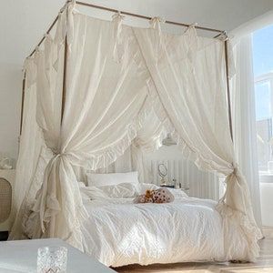 Mantle Bedroom, Bed Valance, Bed Drapes, Bed Curtain, Canopy Bed Curtains, Canopy Curtains, Princess Bed, Textured Bedding, Sanctuary Bedroom