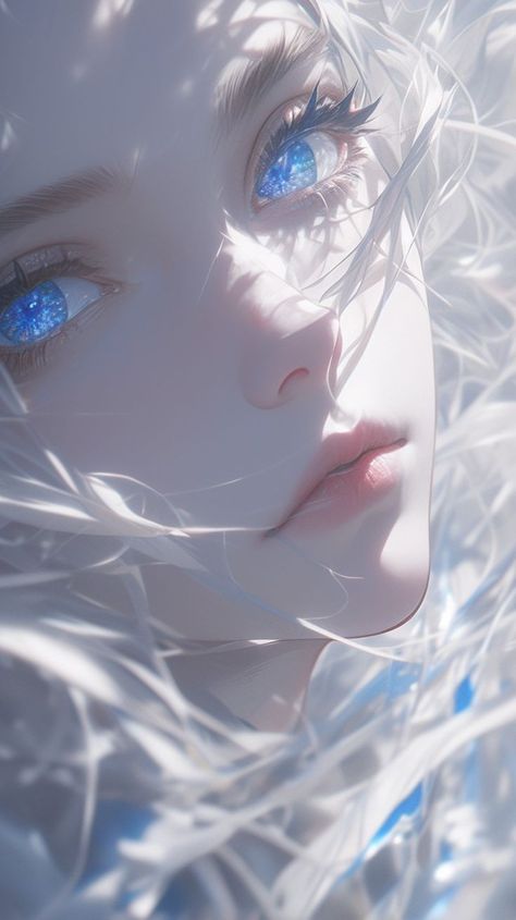 Female Oc Blue Hair, White Hair Character Art, Emoji Art, Iphone Wallpaper Hd Nature, My Fantasy World, Beautiful Dark Art, Cool Anime Pictures, Ethereal Art, Dreamy Art