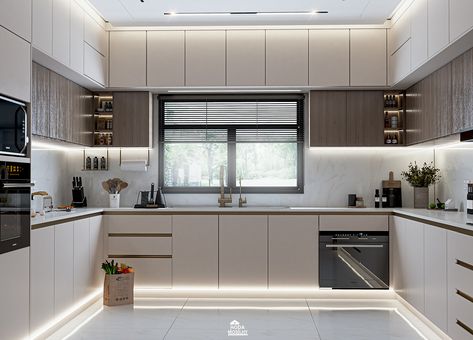 Modern Kichen, Kitchen Unit Designs, Modern Kitchen Colours, Kitchen Cabinetry Design, Minimal Kitchen Design, Elegant Kitchen Design, Interior Design Kitchen Small, Kitchen Modular, Desain Editorial