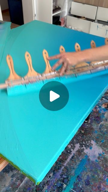 How To Paint Ocean Acrylic, Smoky Painting, Ocean Painting Acrylic, Breeze Color, Ocean Landscape Painting, Abstract Art Tutorial, Paint Studio, Flow Painting, Work Images