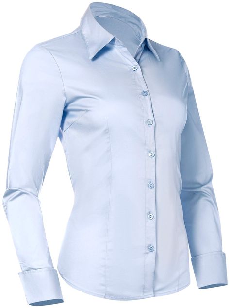 PRICES MAY VARY. 100% Spandex Imported Button closure Office Blouse, Professional Office, Collared Dress, Women's Button Down Shirt, Dress Blouse, Business Professional, Casual Business, Tailored Shirts, Casual Tops For Women