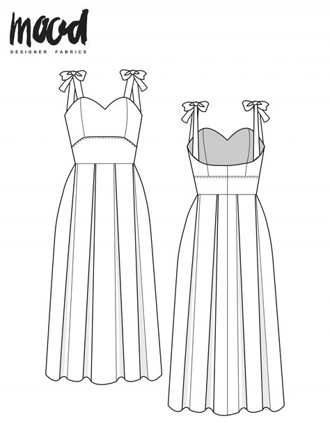 The Oleander Dress - Free Sewing Pattern - Mood Sewciety Mock Neck Dress Sewing Pattern, Mood Fabrics Dress, Fancy Dress Sewing Pattern, Mood Fabrics Dress Pattern, Mood Sewciety Free Patterns Dress, Diy Chiffon Dress, Vintage Dress Sewing Pattern, Chiffon Dress Pattern Sewing, Mood Fabrics Free Pattern Dress