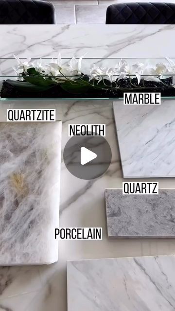 BLUR Design & Lifestyle on Instagram: "Considering turmeric stains EVERYTHING, testing it on different countertop types was essential. Porcelain and Neolith can be easily cleaned with glass cleaner, while for other materials, a mixture of equal parts baking soda and some vinegar works well. 🙌

We have quartzite, quartz, marble, porcelain, and Neolith counters all set up for testing—all sealed and ready to go.

Quartzite is a natural stone and very porous. Depending on where the slab is from, its porosity can vary greatly. But despite quartzite being generally durable, it’s prone to staining due to its natural makeup.

Marble, similar in terms of natural composition, is also porous and prone to staining as substances get trapped beneath the surface. While sealing marble is crucial, acids c Nature, Quartz Vs Quartzite Countertops, Porcelain Slabs Kitchen, Quartz Vs Quartzite, Countertop Types, Quartz That Looks Like Marble, Quartzite Kitchen, Countertop Slabs, Main Bathroom Ideas