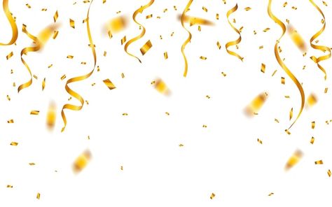 Gold confetti. celebration carnival ribb... | Premium Vector #Freepik #vector #serpentine #confetti #celebrate #realistic Birthday Flyers Designs Background, Celebrate Aesthetic, Gold Confetti Background, Confetti Background, Doodle Background, White Confetti, Happy Birthday Celebration, Water Aesthetic, Celebration Background