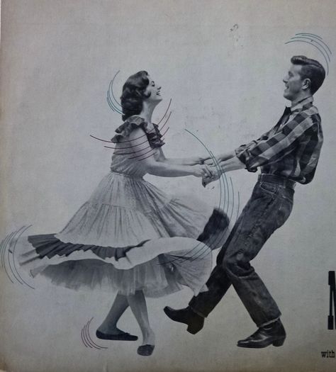 Late 1950s Square Dancing couple.... 50s Couple Dancing, Square Dance Aesthetic, Pair Dancing Reference, Dancing Couple Reference Photo, 2 Ppl Dancing Reference, 60s Couple Dancing, Couples Dancing Poses, Couple Dancing Art Reference, Square Dancing Aesthetic