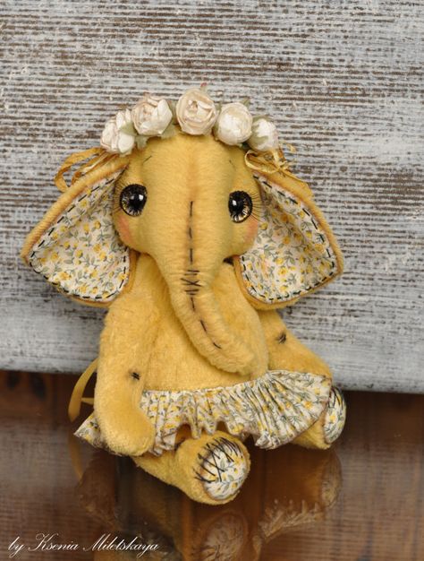 Elephant Teddy Bear, Elephant Teddy, Yellow Elephant, Toy Elephant, Elephant Crochet, Stuffed Elephant, Elephant Crafts, Stuff Animals, Handmade Elephant