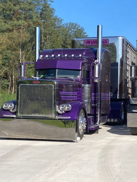 Purple Semi Truck, Purple Truck, Purple Storm, Trucks Ford, Truck Theme, Big Rig Trucks, Tractor Trailers, Big Rigs, Big Rig