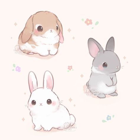 Cute Bunny Aesthetic Cartoon, Cute Drawings Of Bunnies, Kawaii Drawings Bunny, Bunnies Cute Drawing, Kawaii Art Bunny, Bunny Face Drawing Easy, Bunnies Drawing Cute, Cute Drawings Rabbit, How To Draw Cute Bunny