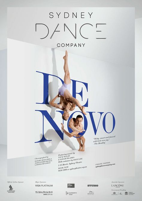 Sydney Dance Company - De Novo on Behance Advertising Campaign Design, Ballet Studio, Dance Magazine, Ballet Posters, Ballet Kids, Dance Poster, Company Brochure, Tilt Shift, Brochure Layout