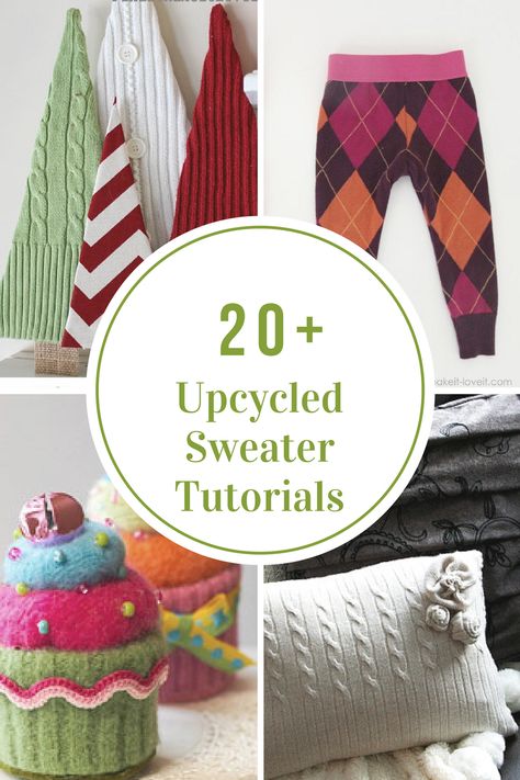 Sharing 30 Upcycled Sweater Tutorials that are not only great for warmth but would make some amazing handmade gifts for Christmas this year. Tela, Cashmere Upcycled Repurposed, Recycled Sweater Crafts, Old Wool Sweater Projects, Repurpose Wool Sweater, Upcycled Sweater Projects, Felted Sweater Crafts, Repurpose Old Sweaters, Sweater Crafts Upcycling