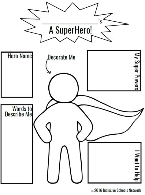 Champions of Inclusion ISW Activities Design Your Own Superhero, Superhero Preschool, Superhero Template, Superhero Camp, Super Hero Activities, Create Your Own Superhero, Superhero Classroom Theme, Superhero Coloring Pages, Superhero Crafts