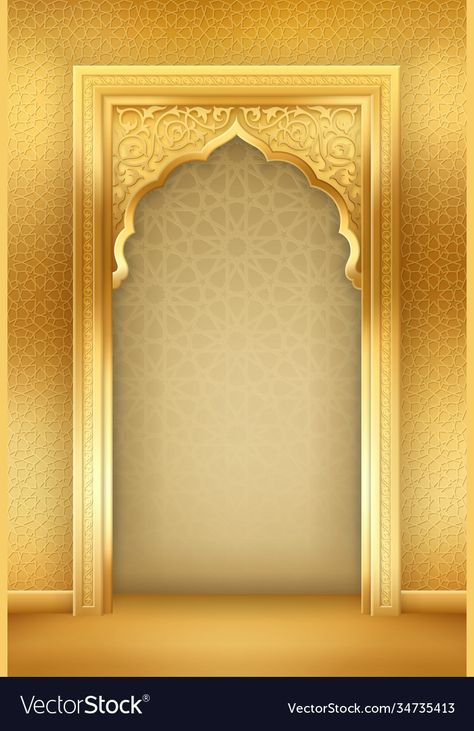 Mosque Architecture, Mandalas, Muslim Background, Golden Arch, Arch Background, Home Recording Studio Setup, Ramadan Background, Frame Border Design, Golden Background