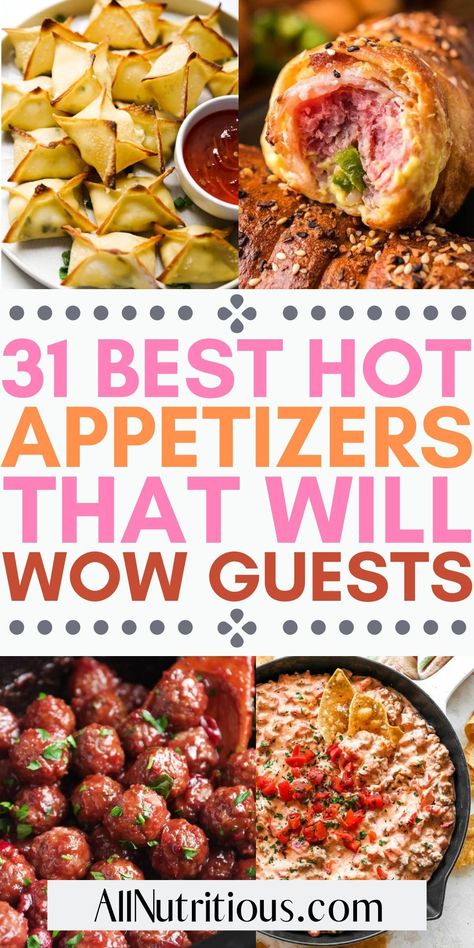 You can easily indulge in more delicious appetizer recipes with ease when you make any of these flavorful hot appetizer recipes. These super easy hot appetizer recipes are perfect for your next dinner party. Hot Appetizer Recipes, Happy Hour Appetizers, Warm Appetizers, Dinner Party Appetizers, Hot Snacks, Hot Appetizers, Appetizers Easy Finger Food, Best Appetizer Recipes, Meat Appetizers