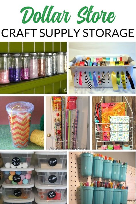 Organize Your Entire House With Dollar Store Items - Dollar Store Organizing - The Crazy Craft Lady Couture, Organisation, Craft Supplies Organization Small Spaces, Organizing Ideas Craft Supplies, Craft Organization Ideas Diy, Dollar Store Craft Organization Ideas, Cheap Craft Storage Ideas, Dollar Tree Craft Supply Organization, Dollar Tree Craft Room Organization Hacks