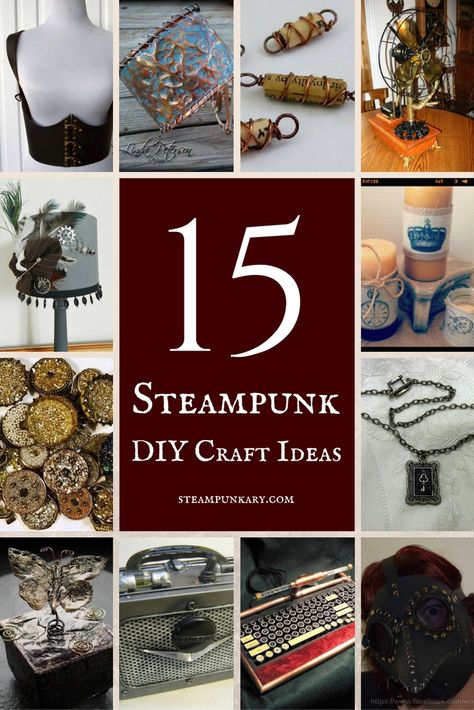 These steampunk DIY craft ideas are great for those who are looking to expand their own collection of steampunk decor or Cosplay props. Diy Vintage Candles, Steam Punk Diy, Steampunk Architecture, Décor Steampunk, Steampunk Diy Crafts, Steampunk Glasses, Moda Steampunk, Diy Steampunk, Steampunk Party