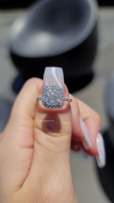 Engagement Ring Alternative, Cushion Cut Wedding Rings, 1 Carat Diamond Ring, Unique Promise Rings, Lab Created Diamond Rings, Square Engagement Rings, Cushion Halo Engagement Ring, Cushion Engagement Ring, Cute Engagement Rings