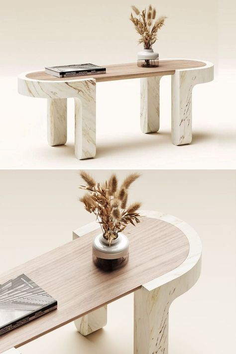 Modern Wood Console Table, Marble Furniture Design, Modern Table Design, Unique Chairs Design, Tea Table Design, تصميم الطاولة, Modern Furniture Design, Marble Tables Design, Console Table Design