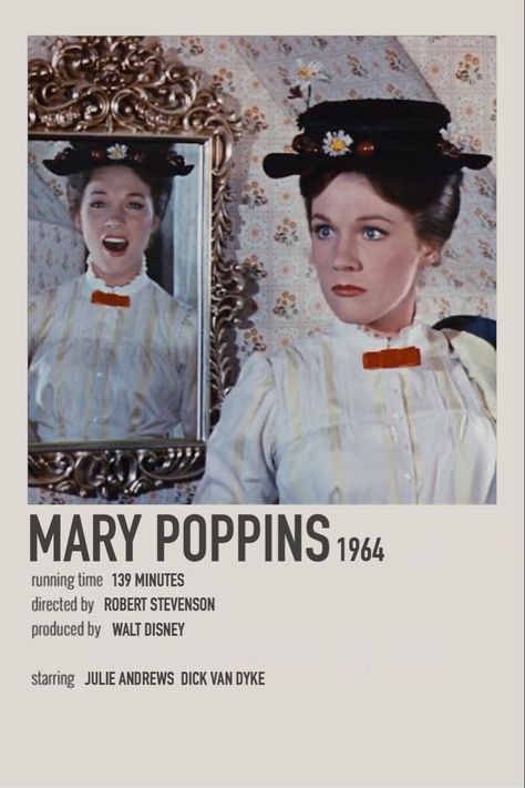 Minimalist polaroid movie poster. Mary Poppins Movie Poster, Mary Poppins Minimalist Poster, Minimalistic Movie Posters Classic, White Chicks Movie Poster, Old Movie Aesthetic, Movie Polaroid Posters, Movie Posters Aesthetic, Polaroid Movies, Mary Poppins Poster