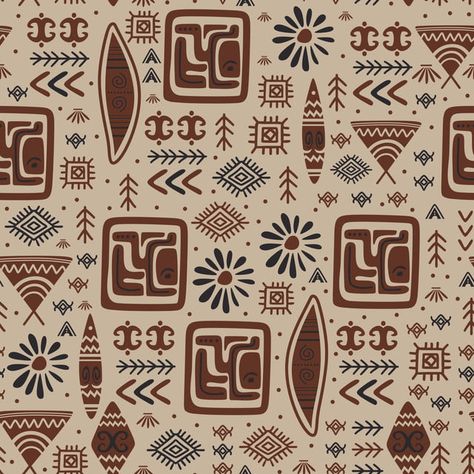 Ethnic Seamless Pattern Tribal Motif Bohemian Pattern Design, Bohemian Prints Pattern Textiles, Seamless Patterns Design, African Design Pattern, Indian Prints And Patterns, Seamless Tattoo, Motif Design Pattern, Ethno Pattern, African Fabric Patterns