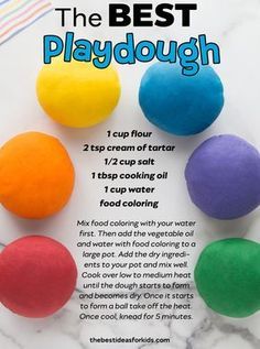 Best Playdough Recipe, Cooked Playdough, Homemade Playdough Recipe, Playdough Recipe, Homemade Playdough, Toddler Fun, Toddler Learning, Dough Recipe, Easy Kids