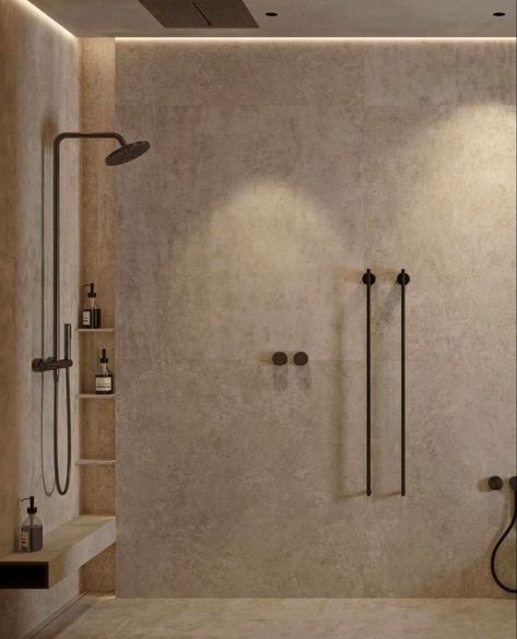 Modern Luxury Bathroom Marble, Bathroom Limestone, Travertino Marble, Minimalist Toilets, Minimalistic Interior Design, Minimalistic Bathroom, Travertine Shower, Minimalist Small Bathrooms, Travertine Bathroom