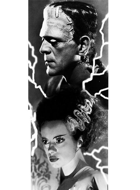 Frankenstein And Bride Art, Bride Of Frankenstein Drawing, Frankenstein And Bride Tattoo, Classic Art Tattoo, Universal Monsters Tattoo, Bride Of Frankenstein Tattoo, Frankenstein Bride Of Frankenstein, Frankenstein And His Bride, Universal Monsters Art