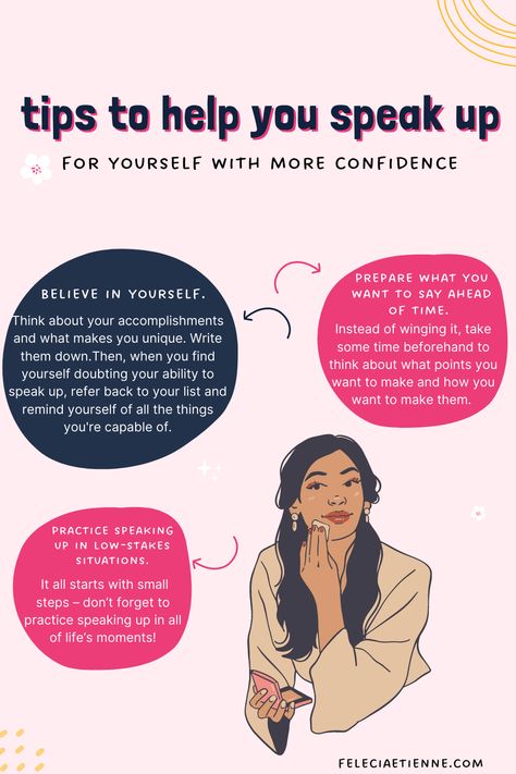 We all have a unique voice that deserves to be heard. However, it can be challenging to speak up for ourselves, especially if we lack confidence. 😔 But it's important to remember that we are just as worthy of being heard as anyone else. ➡️ Here are three tips to help you speak up for yourself with more confidence… #confidence #levelup #success #womenentrepreneurs #entrepreneurship #personaldevelopment How To Speak With Confidence, How To Speak Eloquently, How To Speak More Eloquently, How To Speak Up For Yourself, How To Speak Confidently, Speaking Up, How To Be More Confident, Speaking Up For Yourself, Speak Up For Yourself