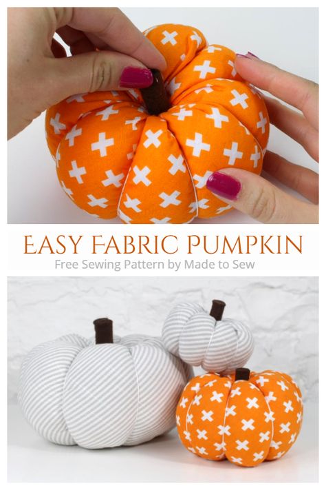 DIY Fabric Pumpkin Free Sewing Patterns | Fabric Art DIY Pumpkin Patterns Free, Halloween Fabric Crafts, Pumpkin Tutorial, Girls Dinner, Halloween Sewing Projects, Fall Sewing Projects, Fall Pumpkin Crafts, Fabric Crafts Diy, Halloween Sewing