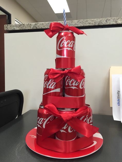 Made this Coke Can Cake for a co-worker! #Coke #CokeCake Christmas Wrapping, Coke Gifts, Coke Cake, Coke Can, Cake In A Can, Friends Gifts, Coke Cans, Grooms Cake, Wrapping Ideas