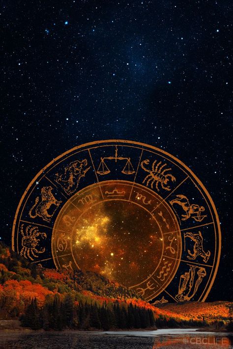 collage of fall foliage and a lake at night. an illustrated circle of zodiac signs with an orange nebula sky in the middle sits behind the foliage. Astrological Elements, Zodiac Moon, Candle In The Dark, Gold Design Background, Astrology Meaning, Horoscope Tattoos, Moon Reading, Beautiful Butterflies Art, Reading Aesthetic