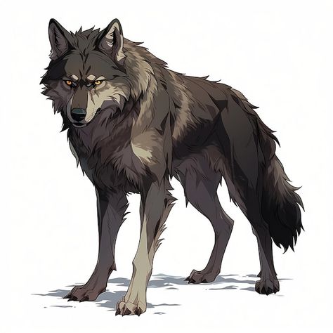 Wolf Digital Painting, Sketches Of Wolves, Fantasy Wolf Drawing, Wolf Rider Fantasy Art, Stylized Wolf Drawing, Wolf Walking Drawing, Dire Wolf Drawing, Wolf Creature Design, How To Draw Werewolf