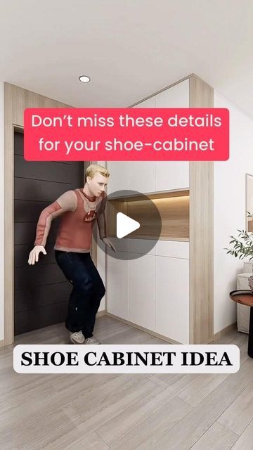 Hometrust.sg on Instagram: "All entryway shoe cabinets looks similar, but are they really? Make sure your ID doesn’t miss out on considering this layout that maximizes the storage of your shoe collections and convenience, it’s all in the details! 👟👠" Shoe Storage Ideas For Entryway, Foyer Storage Ideas Entryway, Foyer Shoe Rack Design Modern, Modern Shoe Rack Design Ideas, Foyer Shoe Storage, Modern Mediterranean Farmhouse, Shoe Cabinet Ideas, Foyer Design Modern Entrance, Front Door Shoe Storage