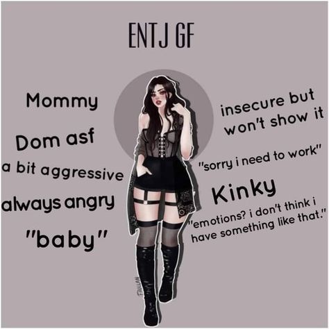 Type Of Girlfriend Mommy, Girlfriend Types Drawing, Mommy Girlfriend Type, Types Of Gf Drawings, Entj Gf, Entj Girlfriend, Entj Boyfriend, Girlfriend Types, Protective Girlfriend