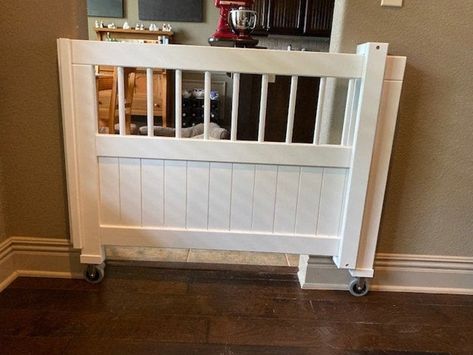 Gate Wood And Metal, Painted Gates, Wooden Baby Gates, Diy Dog Gate, Barn Door Baby Gate, Diy Baby Gate, Guide System, Stair Gate, Wood Gate