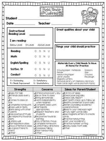 Parent Teacher Conference Checklist, Parent Teacher Interviews Template, 3rd Grade Parent Teacher Conferences, Parent Teacher Conferences Kindergarten Free Printable, Parent Teacher Conference Sign Up Sheet, Parent Conference Forms Free, Parent Teacher Conference Questions, Parent Conference Ideas, Kindergarten Conferences