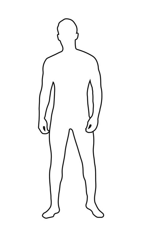 Vector outline human body. Mens figure in linear style. The outline of a young man. Black and white silhouette of a person. Black Person Drawing, Outline Of A Person, Human Outline, Silhouette Person, Tattoo Line Art, Person Sketch, Person Outline, Person Silhouette, Istoria Modei